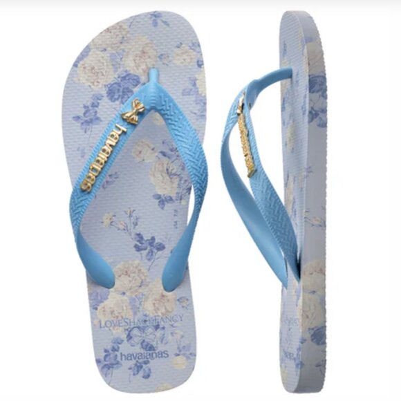 🩵 LoveShackFancy x Havaianas Women's Whisper Blue Top Flip Flops - Picture 3 of 9